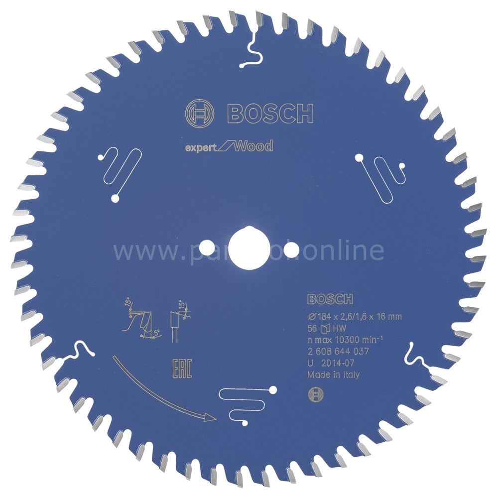 Bosch - Expert Serisi Ahşap için Daire Testere Bıçağı 184*16 mm 56 Diş 2608644037