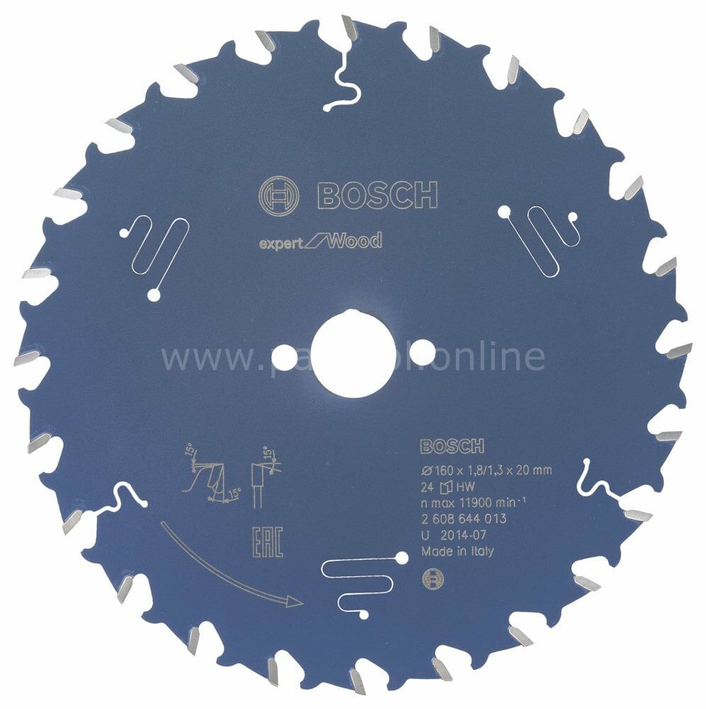 Bosch - Expert Serisi Ahşap için Daire Testere Bıçağı 160*20 mm 24 Diş 2608644013
