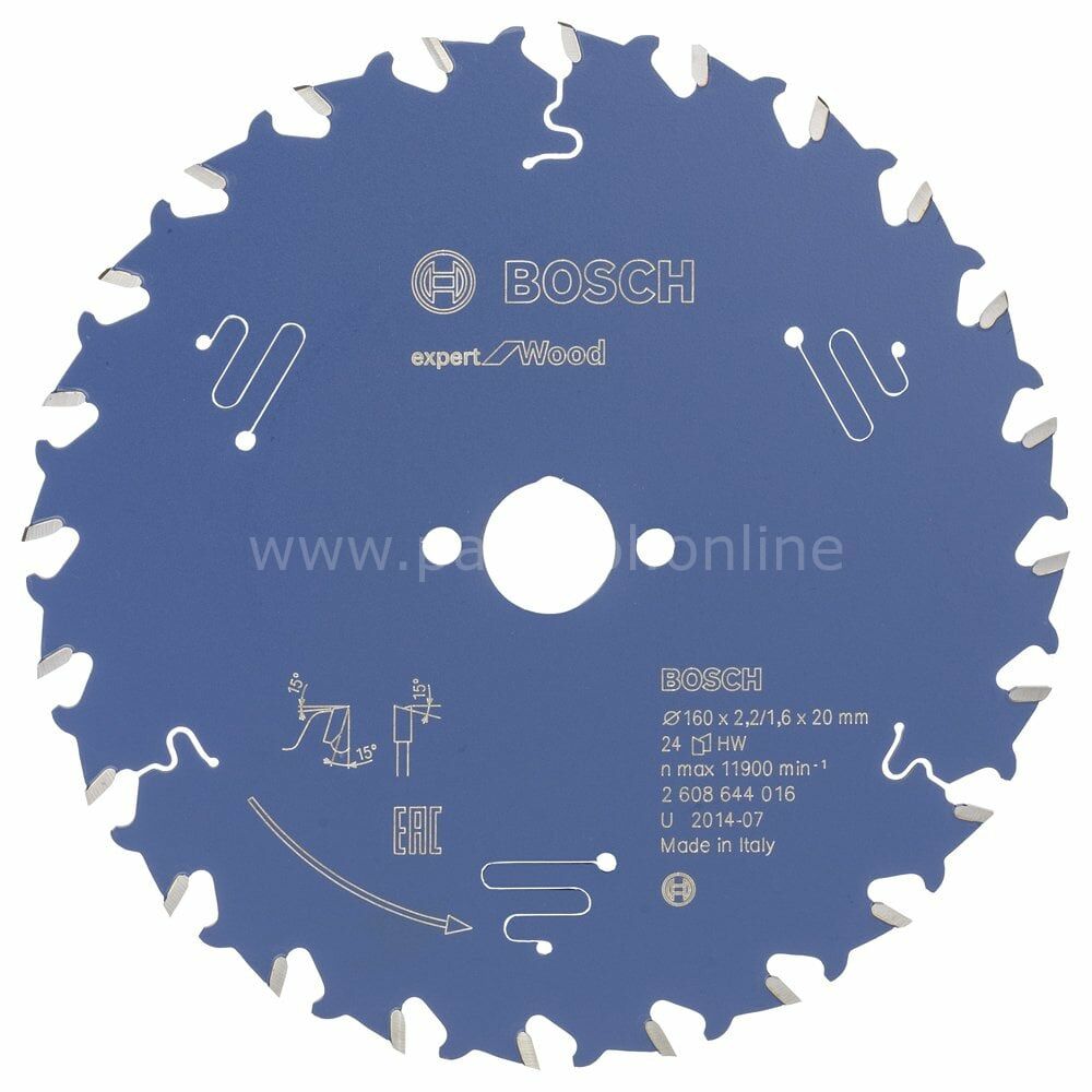 Bosch - Expert Serisi Ahşap için Daire Testere Bıçağı 160*20 mm 24 Diş 2608644016