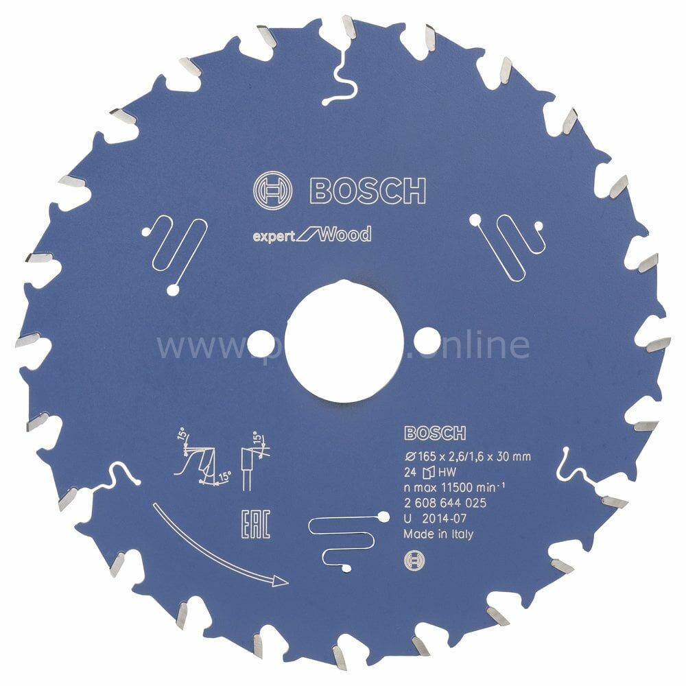 Bosch - Expert Serisi Ahşap için Daire Testere Bıçağı 165*30 mm 24 Diş 2608644025