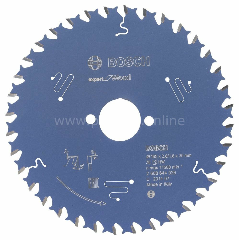 Bosch - Expert Serisi Ahşap için Daire Testere Bıçağı 165*30 mm 36 Diş 2608644026
