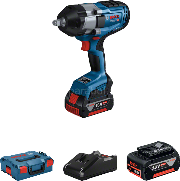 Bosch Professional GDS 18V-1000 (2 x 5.0 Ah; L-Boxx) Akülü Darbeli Somun Sıkma Makinesi 06019J8304