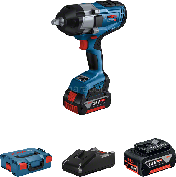Bosch Professional GDS 18V-1000 (2 x 5.0 Ah; L-Boxx) Akülü Darbeli Somun Sıkma Makinesi 06019J8304