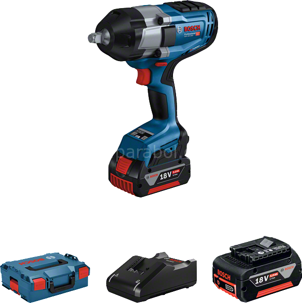 Bosch Professional GDS 18V-1000 (2 x 5.0 Ah; L-Boxx) Akülü Darbeli Somun Sıkma Makinesi 06019J8304