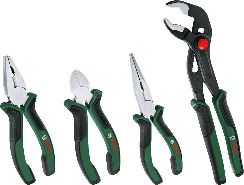 Bosch Pense Seti 4 Parça (Kargaburun, Yan Keski, Pense, Boru Anahtarı) 1600A02W7K