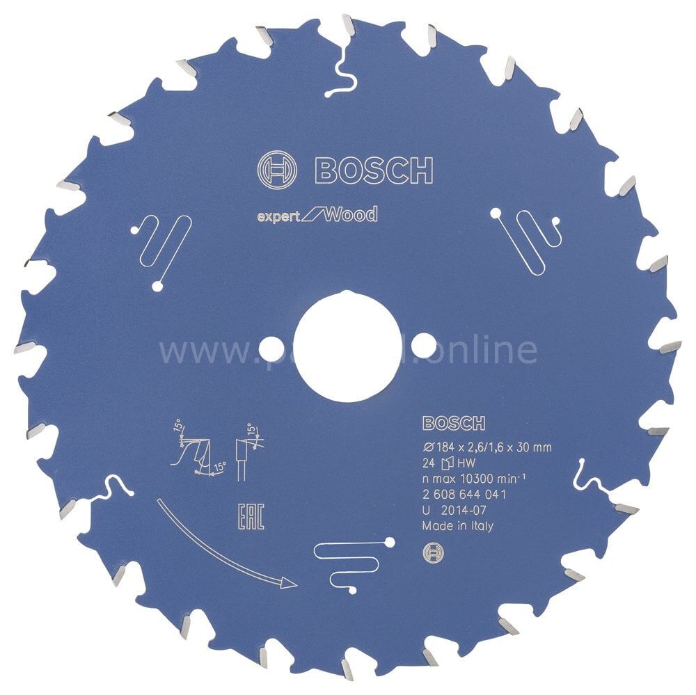 Bosch - Expert Serisi Ahşap için Daire Testere Bıçağı 184*30 mm 24 Diş 2608644041
