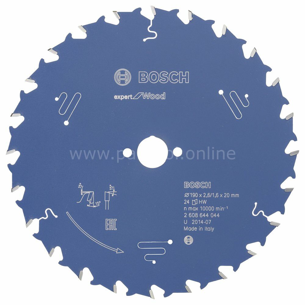 Bosch - Expert Serisi Ahşap için Daire Testere Bıçağı 190*20 mm 24 Diş 2608644044
