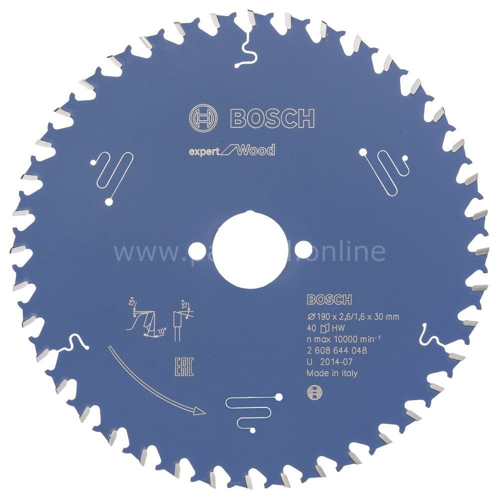 Bosch - Expert Serisi Ahşap için Daire Testere Bıçağı 190*30 mm 40 Diş 2608644048