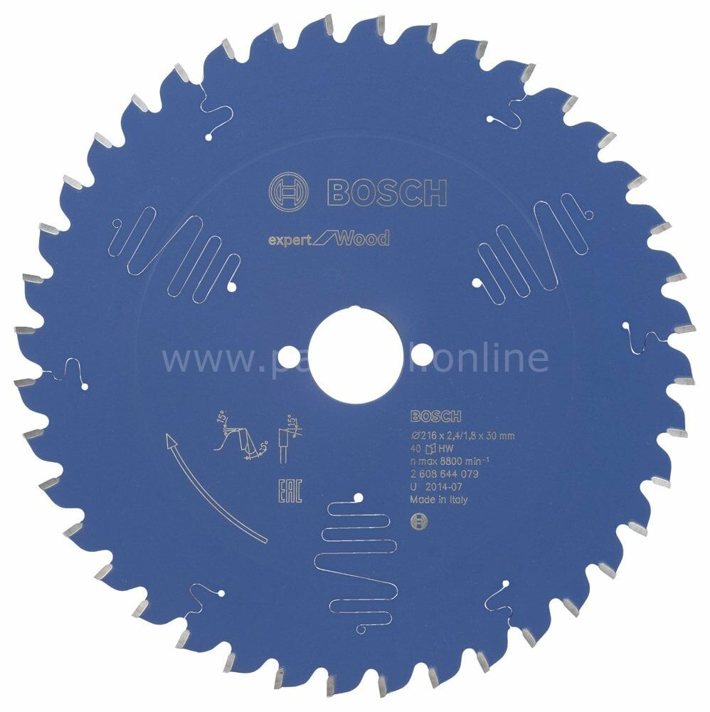 Bosch - Expert Serisi Ahşap için Daire Testere Bıçağı 216*30 mm 40 Diş 2608644079