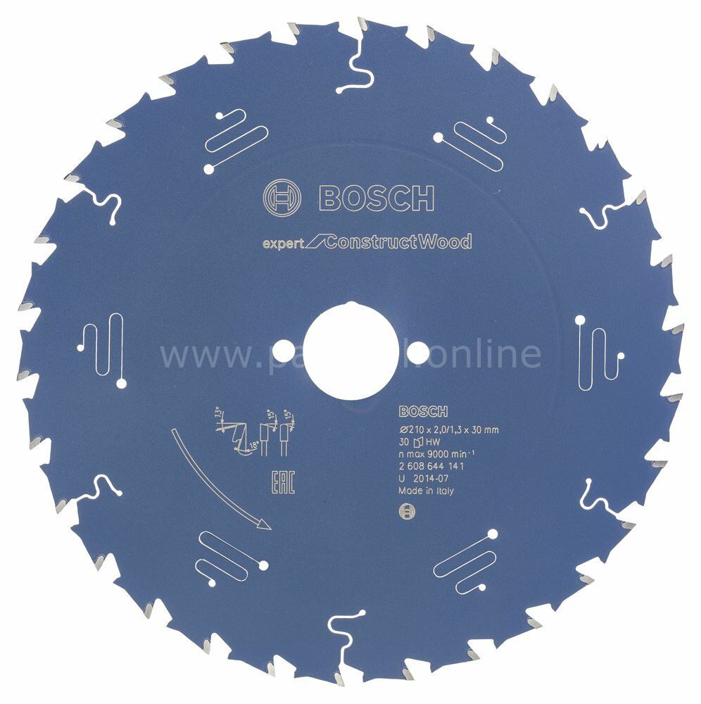 Bosch - Expert Serisi İnşaat Ahşabı için Daire Testere Bıçağı 210*30 mm 30 Diş 2608644141