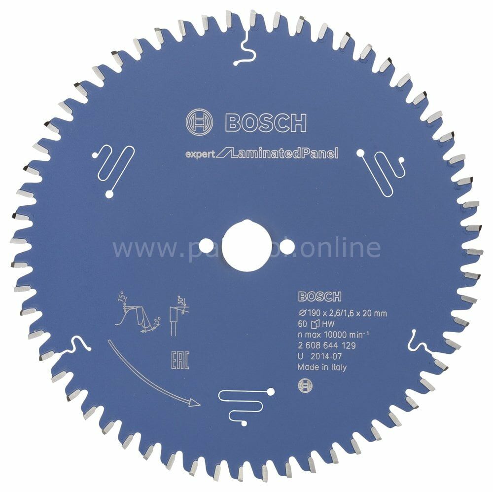 Bosch - Expert Serisi Lamine Panel için Daire Testere Bıçağı 190*20 mm 60 Diş 2608644129