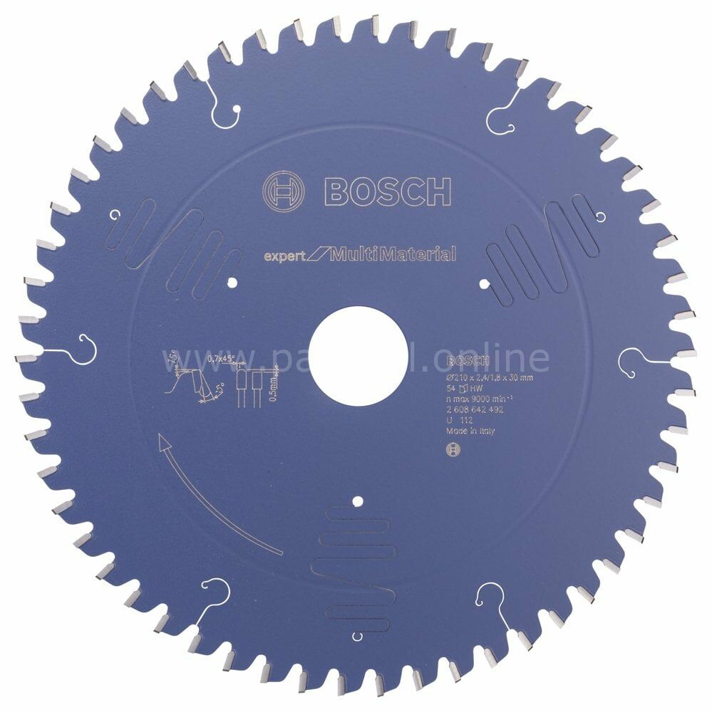 Bosch - Expert Serisi Çoklu Malzeme için Daire Testere Bıçağı 210*30 mm 54 Diş 2608642492