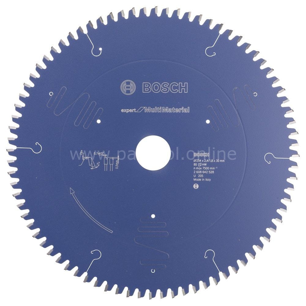 Bosch - Expert Serisi Çoklu Malzeme için Daire Testere Bıçağı 254*30 mm 80 Diş 2608642528