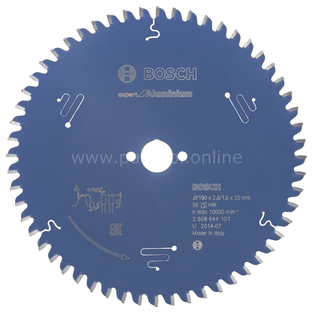 Bosch - Expert Serisi Alüminyum için Daire Testere Bıçağı 190*20 mm 56 Diş 2608644101