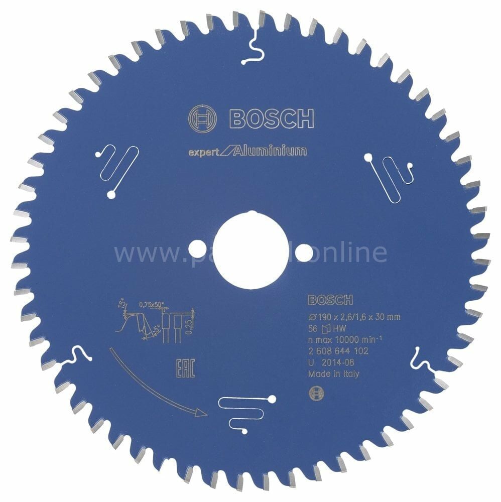 Bosch - Expert Serisi Alüminyum için Daire Testere Bıçağı 190*30 mm 56 Diş 2608644102