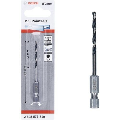 Bosch Hss Point Teq Hex Metal Matkap Ucu 3mm  - 2608577519