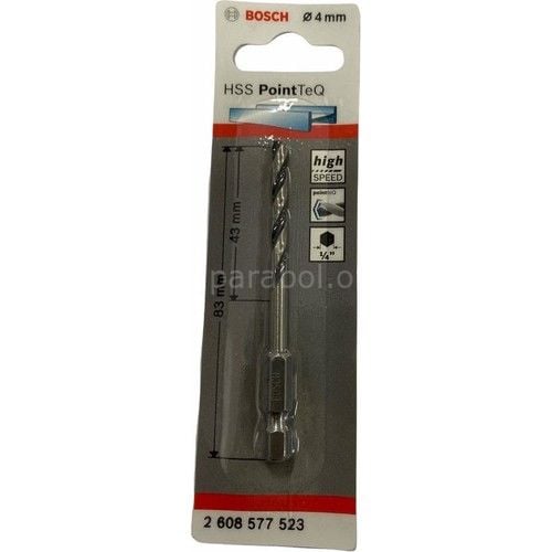 Bosch Point Teq Altıgen Şaftlı Hss Matkap Ucu 4 mm