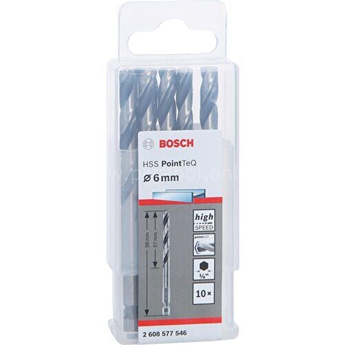 Bosch Pointeq  6mm 1/4 Adap. Metal Matkap Ucu 10'lu 2608577546 Bosch
