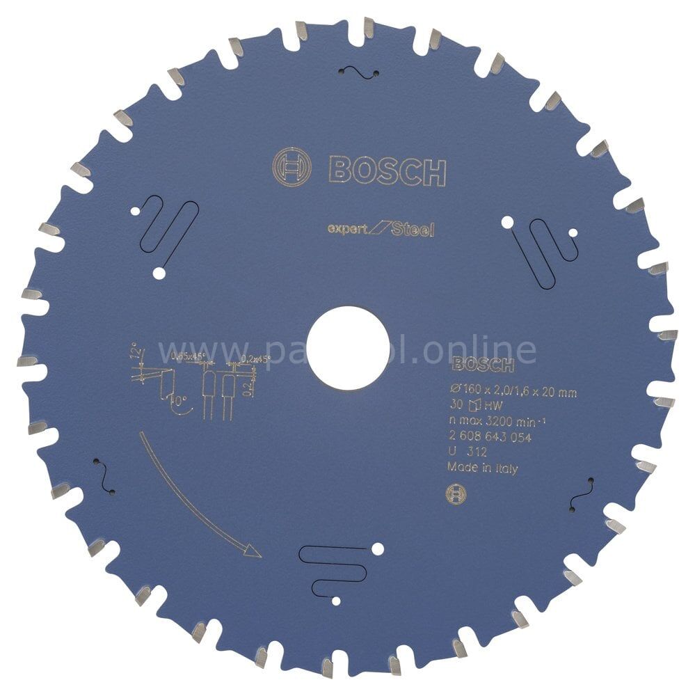 Bosch - Expert Serisi Metal için Daire Testere Bıçağı 160*20 mm 30 Diş 2608643054