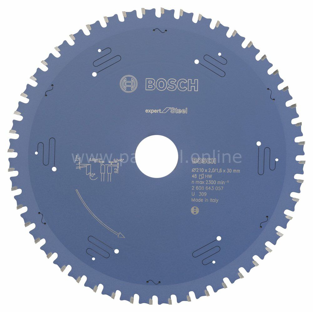 Bosch - Expert Serisi Metal için Daire Testere Bıçağı 210*30 mm 48 Diş 2608643057