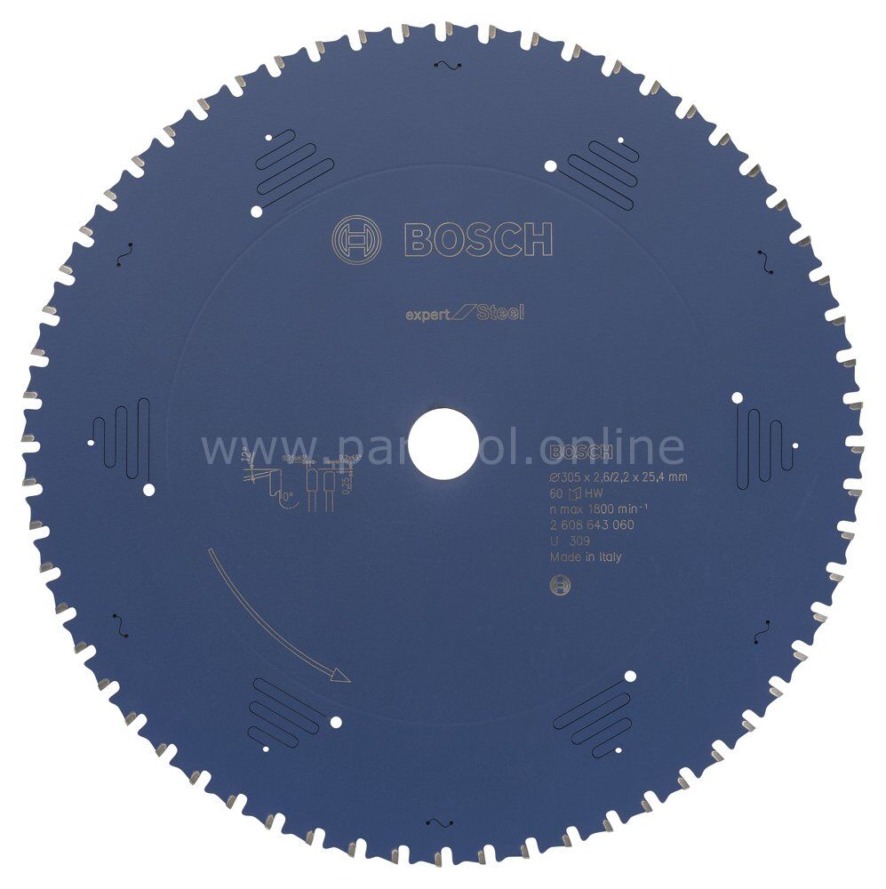 Bosch - Expert Serisi Metal için Daire Testere Bıçağı 305*25,40 mm 60 Diş 2608643060