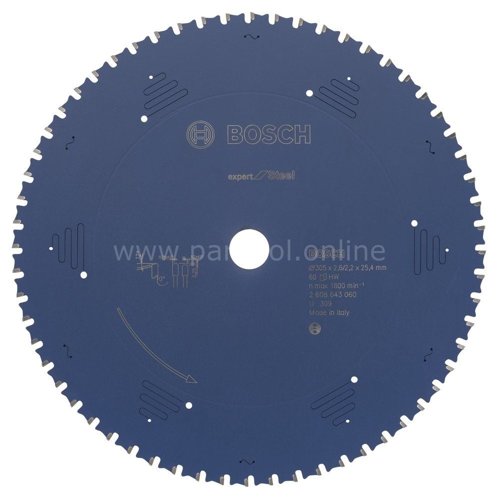 Bosch - Expert Serisi Metal için Daire Testere Bıçağı 305*25,40 mm 60 Diş 2608643060