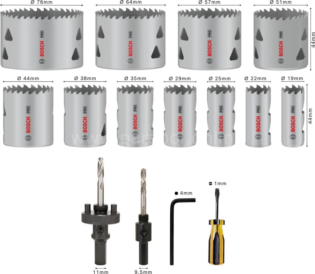 Bosch PRO Multi Material Delik Açma Testeresi Seti 17li