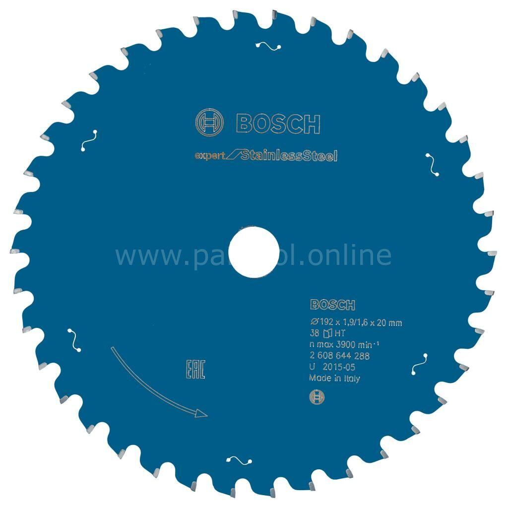 Bosch - Expert Serisi Paslanmaz Çelik için Daire Testere Bıçağı 192*20 mm 38 Diş 2608644288