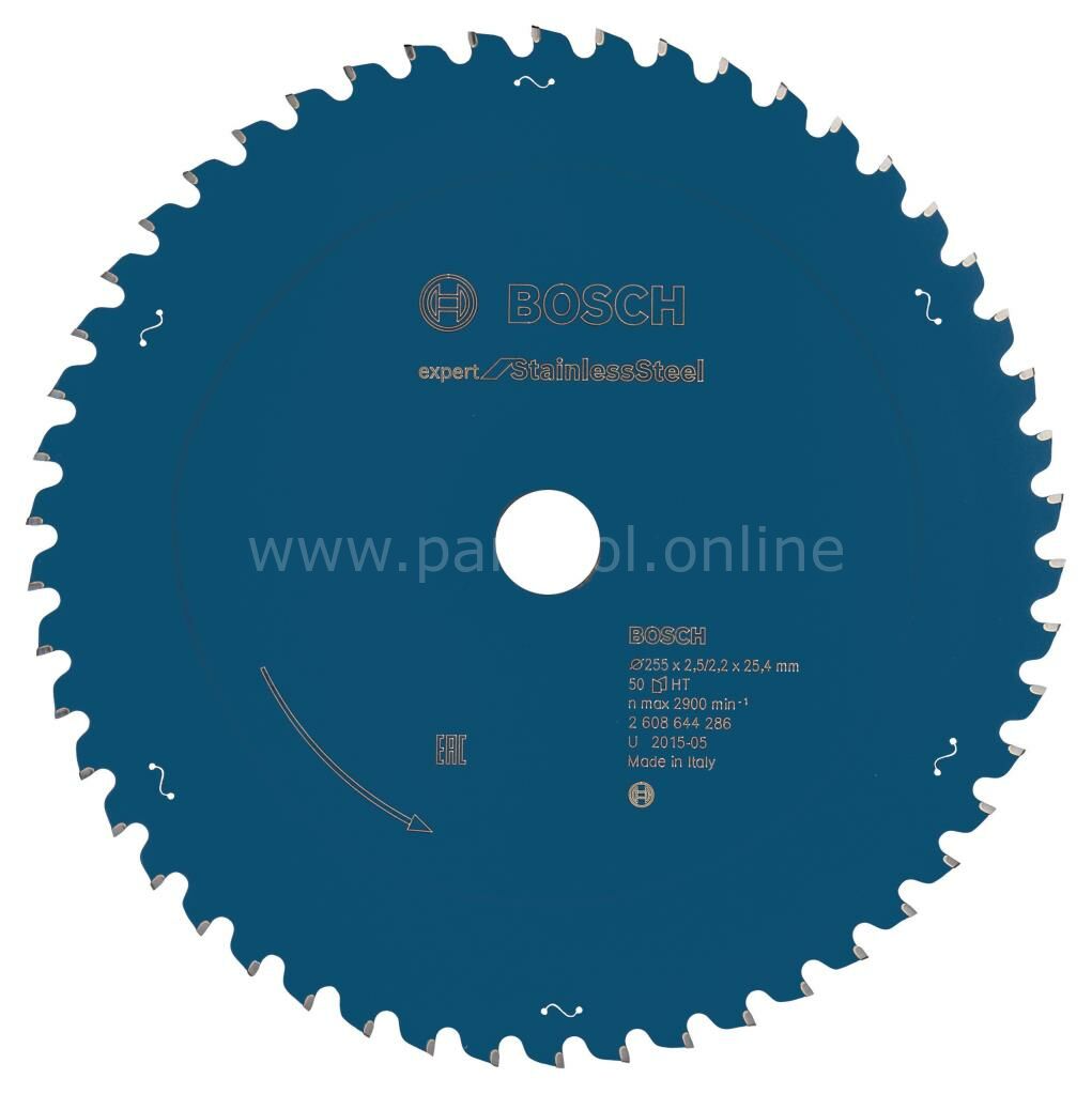 Bosch - Expert Serisi Paslanmaz Çelik için Daire Testere Bıçağı 255*25,4 mm 50 Diş 2608644286