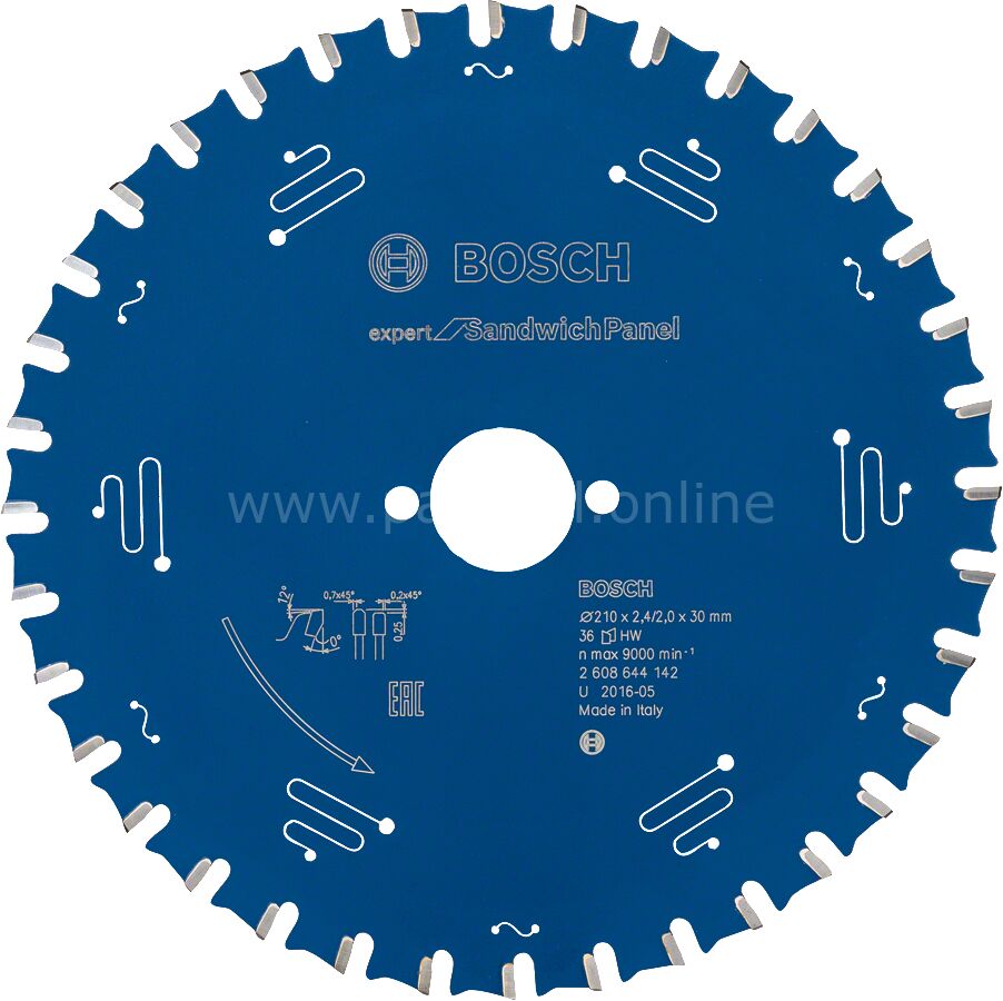 Bosch - Expert Serisi Çelik Levhalı Sandviç Panelleri için Daire Testere Bıçağı 210*30 mm 36 Diş 2608644142