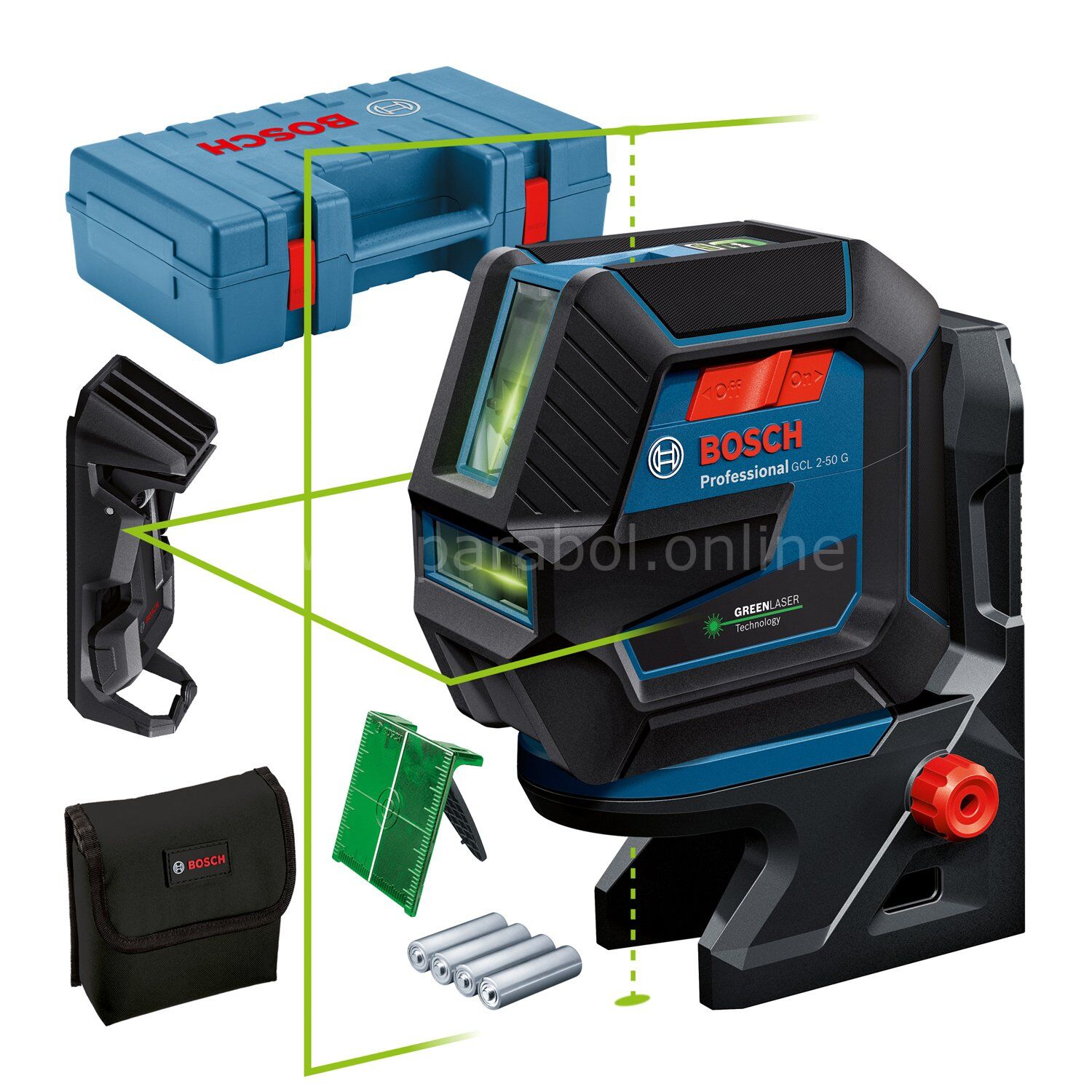 Bosch Professional GCL 2-50 G + RM10 + Tavan kıskacı Lazer Hizalama 0601066M02