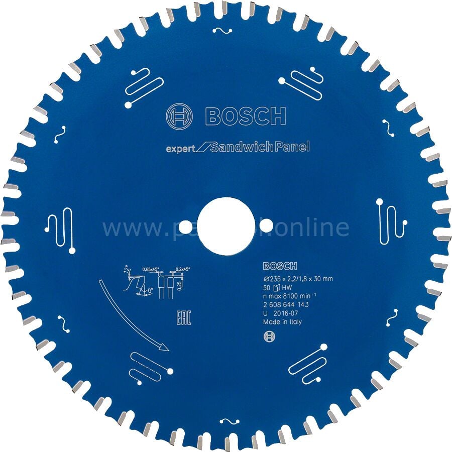 Bosch - Expert Serisi Çelik Levhalı Sandviç Panelleri için Daire Testere Bıçağı 235*30 mm 50 Diş 2608644143