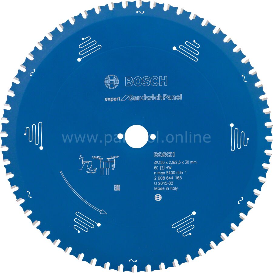 Bosch - Expert Serisi Çelik Levhalı Sandviç Panelleri için Daire Testere Bıçağı 350*30 mm 60 Diş 2608644165