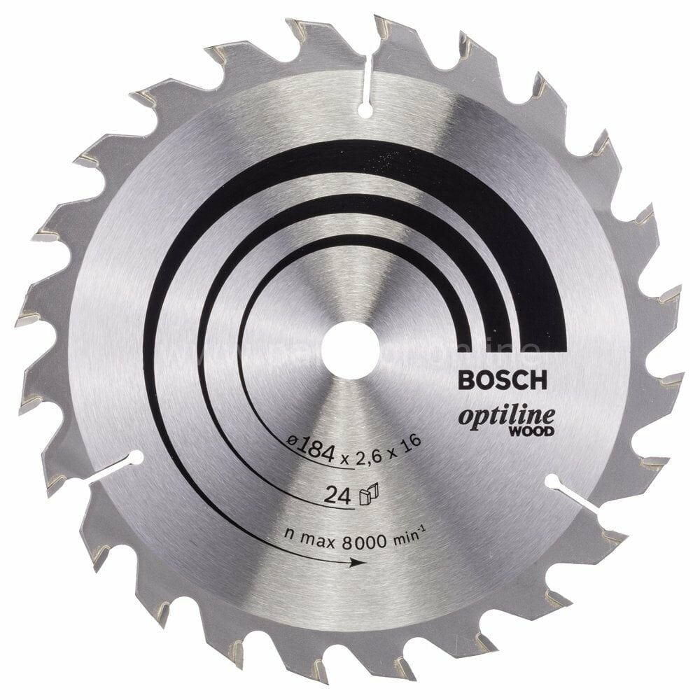 Bosch - Optiline Serisi Ahşap için Daire Testere Bıçağı 184*16 mm 24 Diş 2608640817