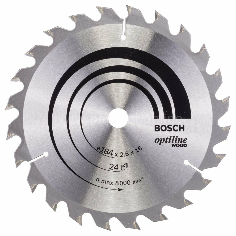 Bosch - Optiline Serisi Ahşap için Daire Testere Bıçağı 184*16 mm 24 Diş 2608640817