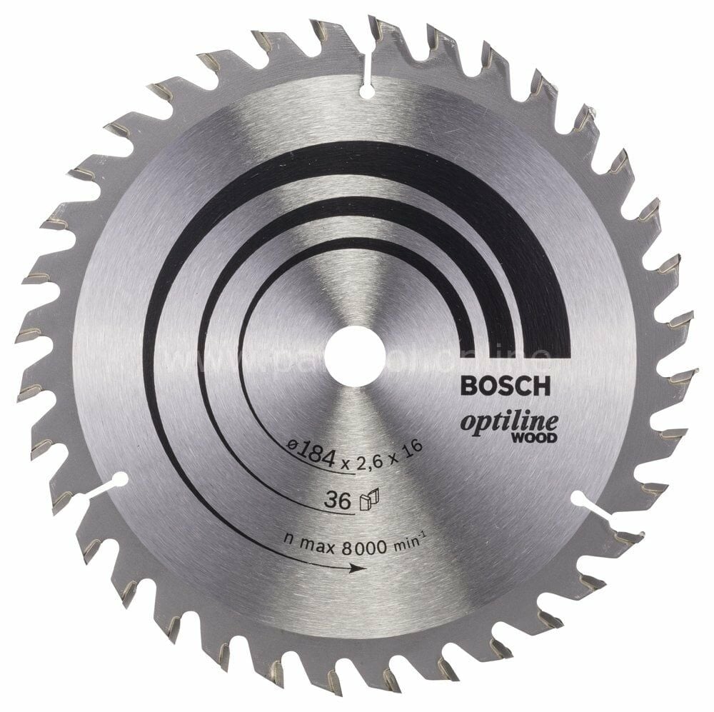 Bosch - Optiline Serisi Ahşap için Daire Testere Bıçağı 184*16 mm 36 Diş 2608640818