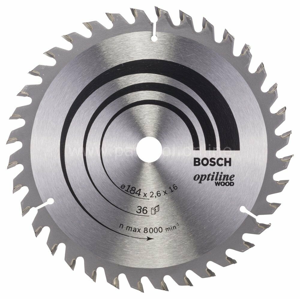 Bosch - Optiline Serisi Ahşap için Daire Testere Bıçağı 184*16 mm 36 Diş 2608640818