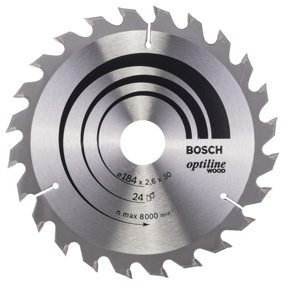 Bosch - Optiline Serisi Ahşap için Daire Testere Bıçağı 184*30 mm 24 Diş 2608640610