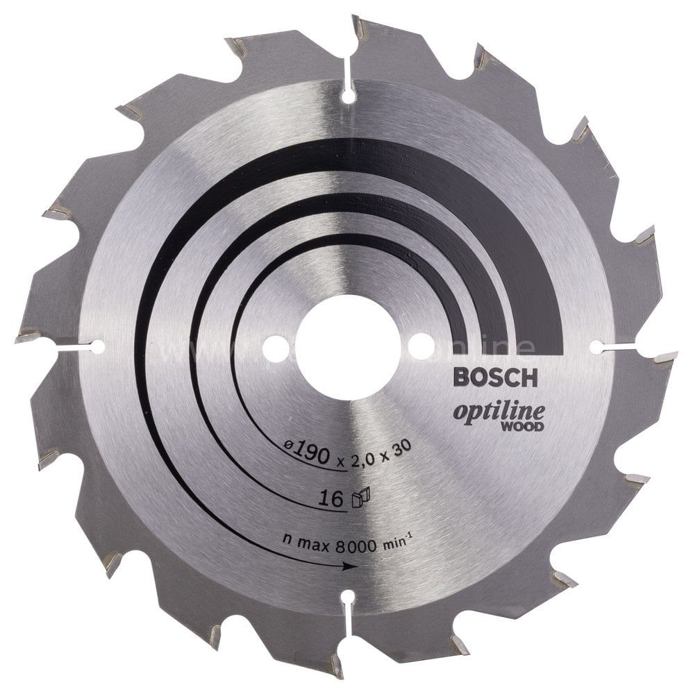 Bosch - Optiline Serisi Ahşap için Daire Testere Bıçağı 190*30 mm 16 Diş 2608641184