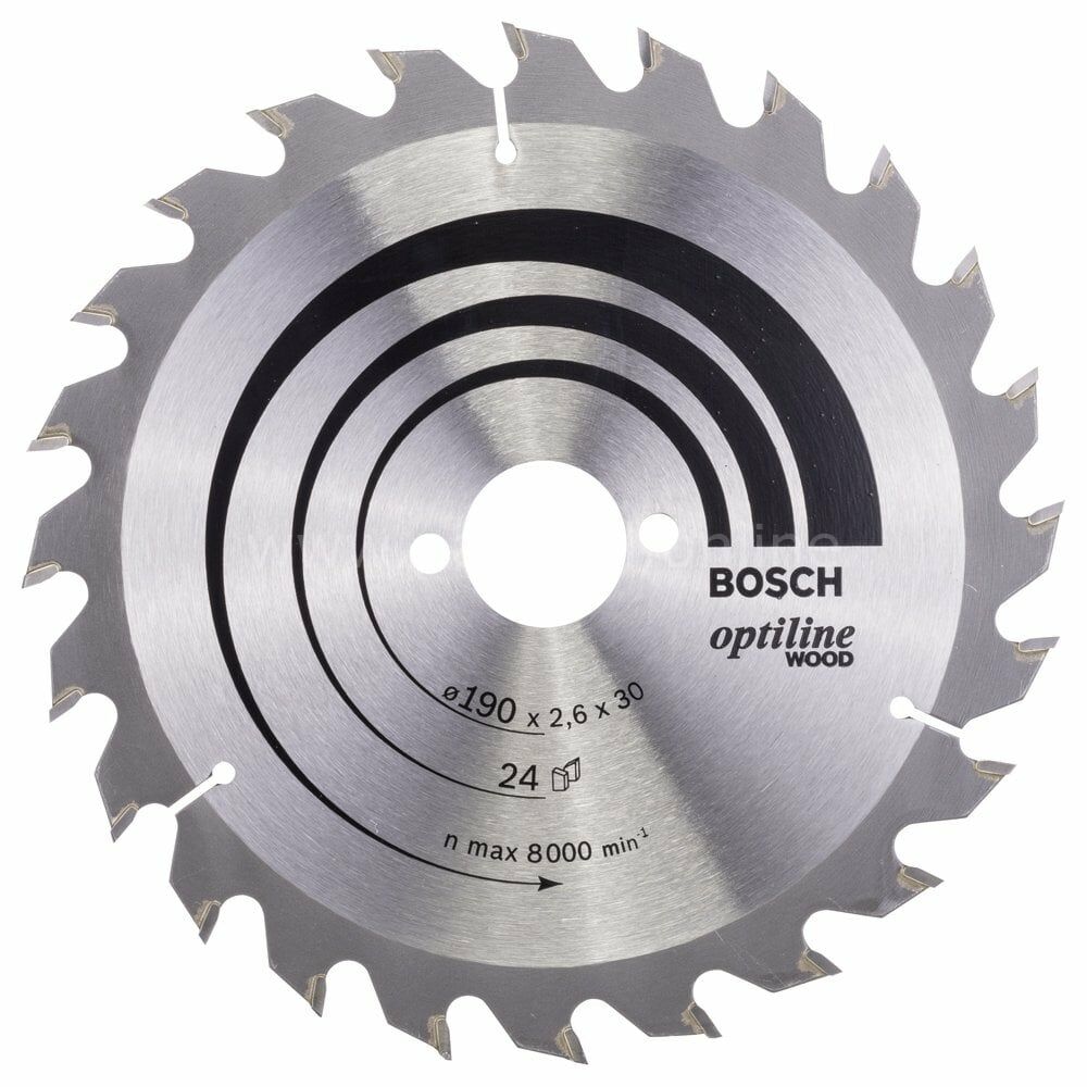 Bosch - Optiline Serisi Ahşap için Daire Testere Bıçağı 190*30 mm 24 Diş 2608640615