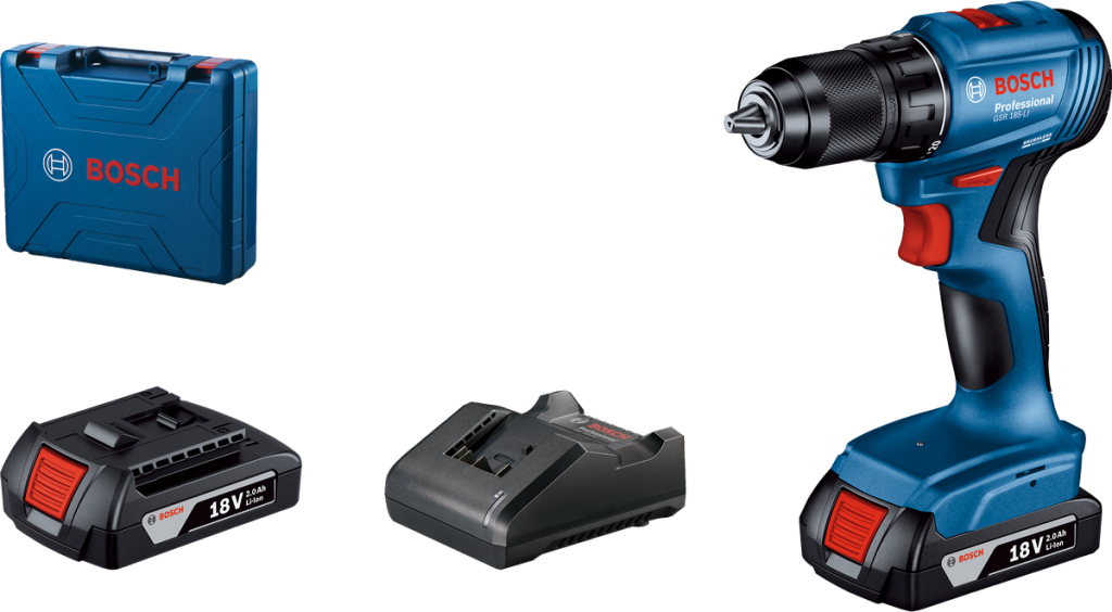 Bosch Professional GSR 185 LI Akülü Delme Vidalama Mak. 2 x 2.0 Ah; Case 06019K3000