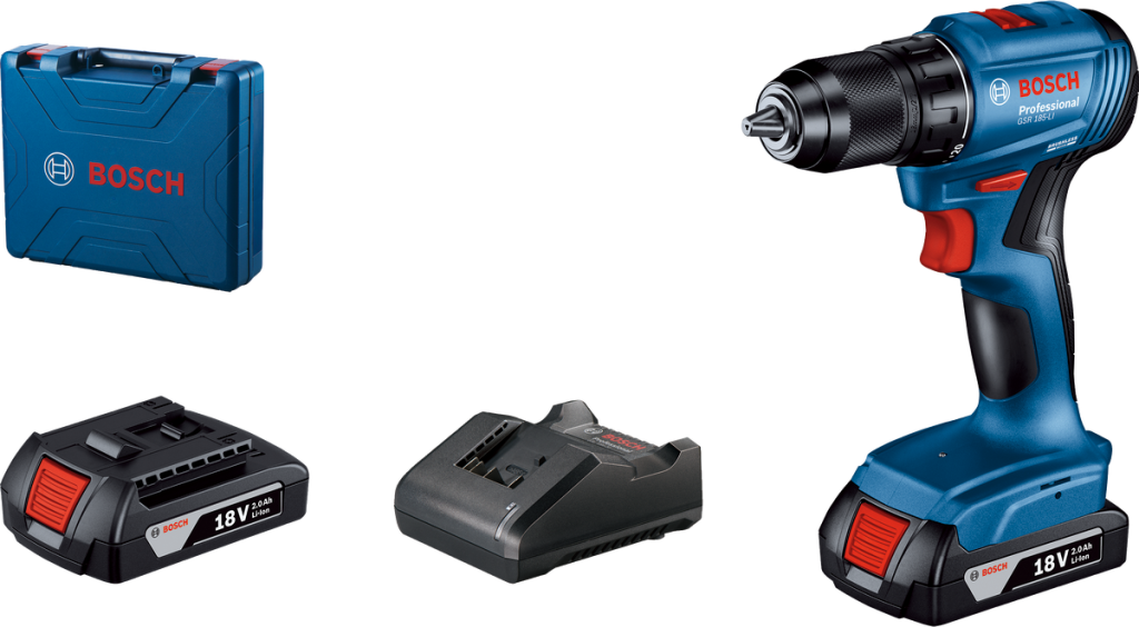 Bosch Professional GSR 185 LI Akülü Delme Vidalama Mak. 2 x 2.0 Ah; Case 06019K3000