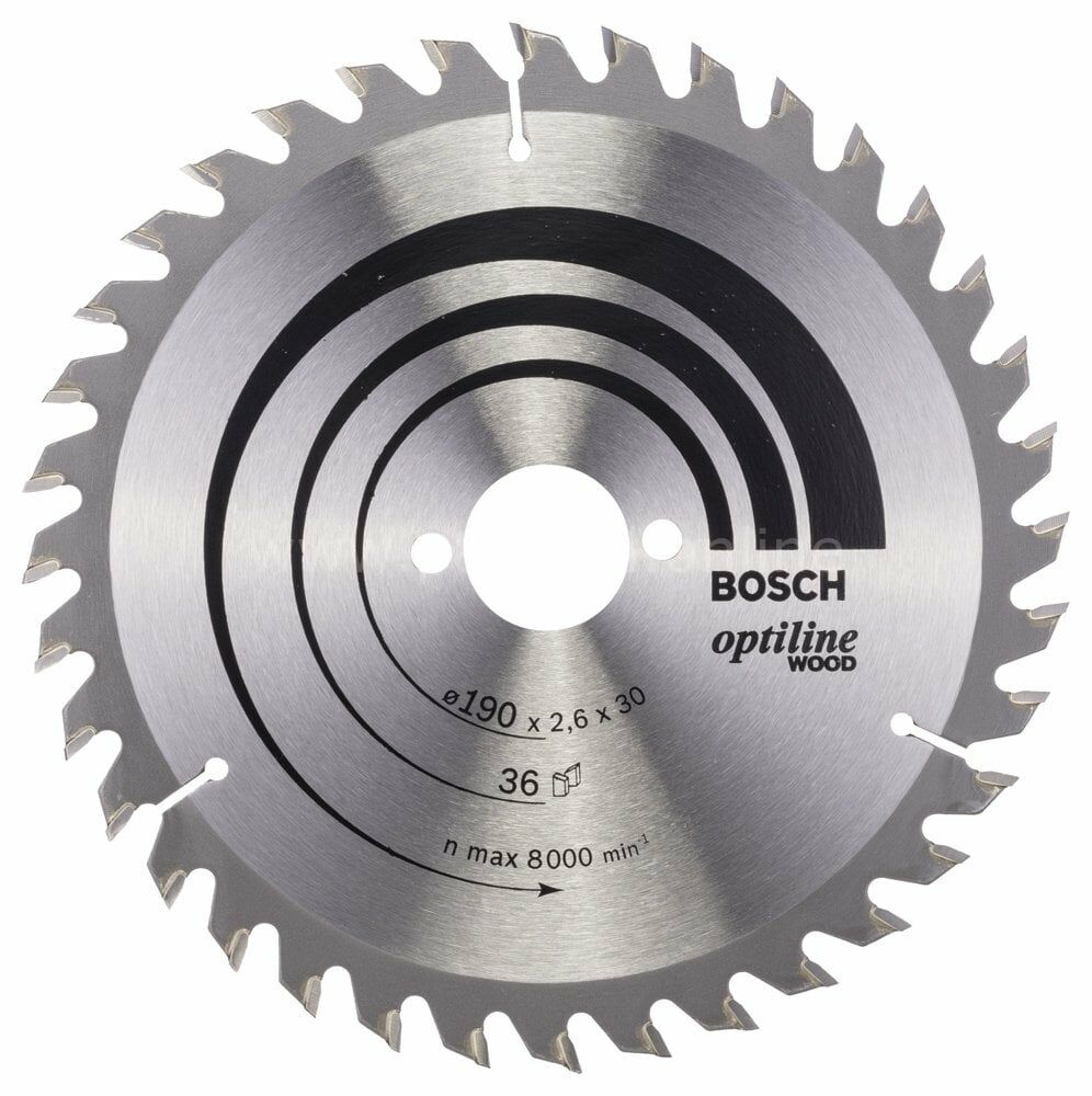 Bosch - Optiline Serisi Ahşap için Daire Testere Bıçağı 190*30 mm 36 Diş 2608640616