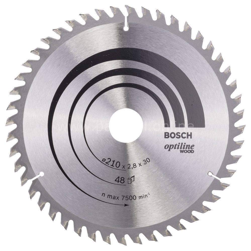Bosch - Optiline Serisi Ahşap için Daire Testere Bıçağı 210*30 mm 48 Diş 2608640623