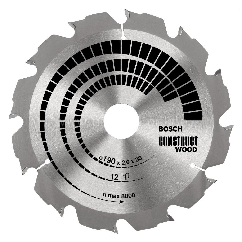 Bosch - Optiline Serisi İnşaat Ahşabı için Daire Testere Bıçağı 190*30 mm 12 Diş 2608640633