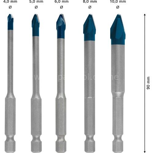 Expert Hex-9 Hardceramic Delme Ucu Seti 4/5/6/8/10 mm 5 Parça