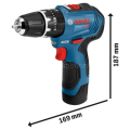 Bosch Professional GSB 12V-30 Çift Akülü 2 Ah Darbeli Vidalama Makinesi 06019G9100