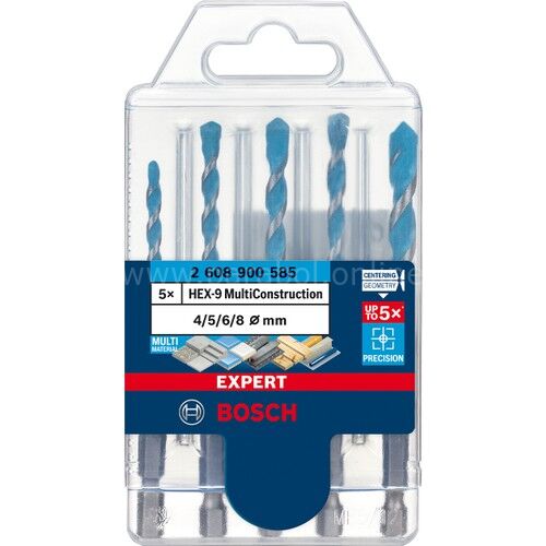 Bosch Expert Hex-9 Multiconstruction Delme Ucu Seti 4/5/6/6/8 mm 5 Parça