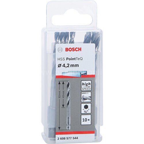 Bosch Pointeq  4,2mm 1/4 Adap. Metal Matkap Ucu 10'lu 2608577544 Bosch