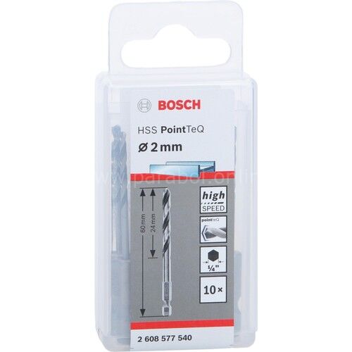 Bosch Pointeq  2mm 1/4 Adap. Metal Matkap Ucu 10'lu 2608577540 Bosch